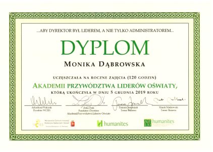 Dyplom Monika Dąbrowska