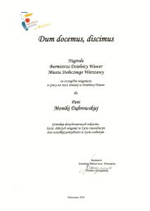Dyplom Monika Dąbrowska