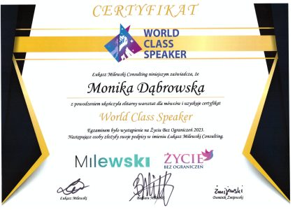 Dyplom Monika Dąbrowska